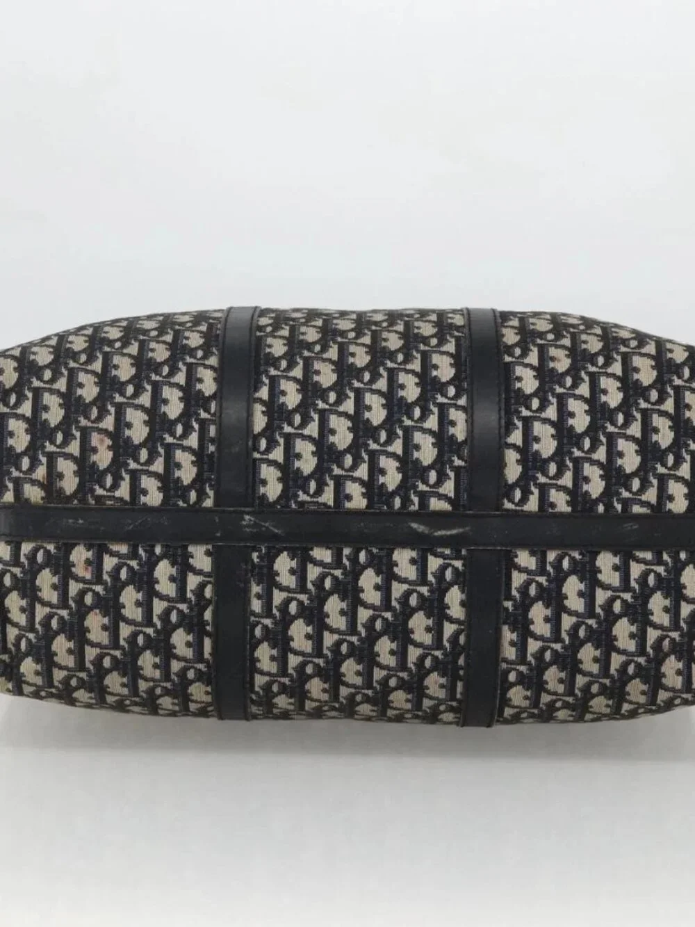 Christian Dior Trotter Canvas Boston Bag Navy Silver Auth ka2812 - Picture 7 of 16